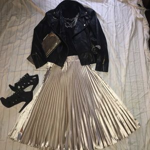 lucy paris rainbow pleated midi skirt